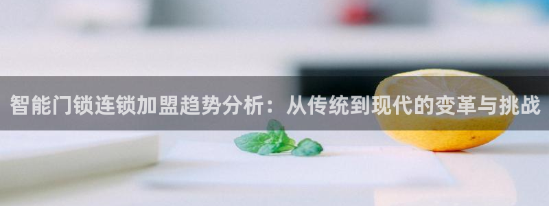 sbo利记体育官网：智能门锁连锁加盟趋势分析：从传统到现代的