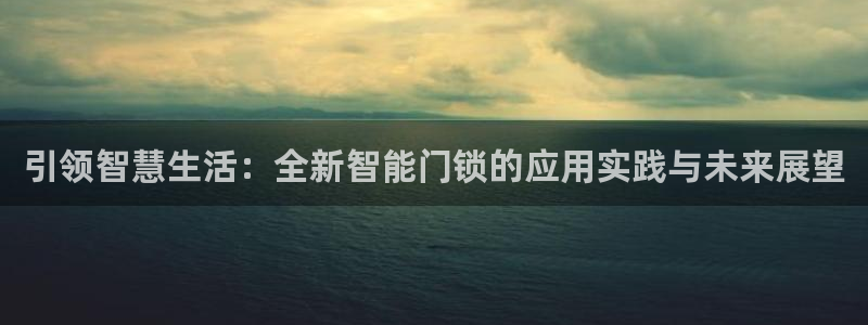 利记官网是什么：引领智慧生活：全新智能门锁的应用实践与未来展