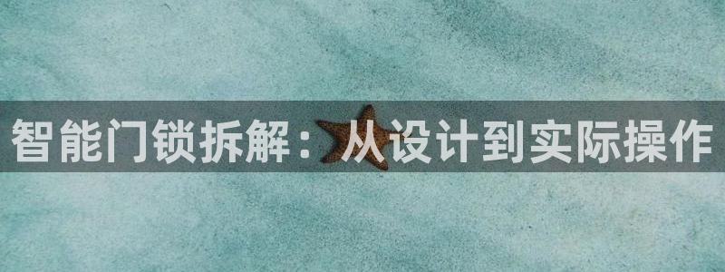 利记博彩官网APP：智能门锁拆解：从设计到实际操作