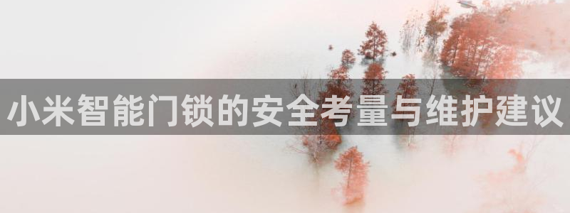 利记app官网真人游戏：小米智能门锁的安全考量与维护建议