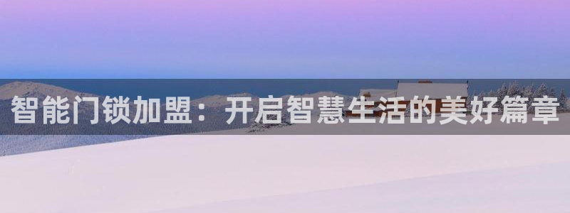 利记官网日亚运比：智能门锁加盟：开启智慧生活的美好篇章